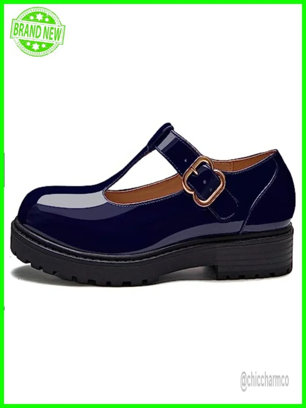 Girls T-Strap Mary Jane Platform Flats School Loafers Non-Slip Rubber Cushioned